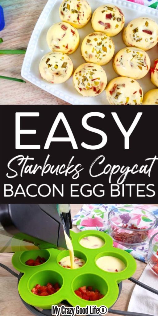 collage image of egg bites with text for pinterest