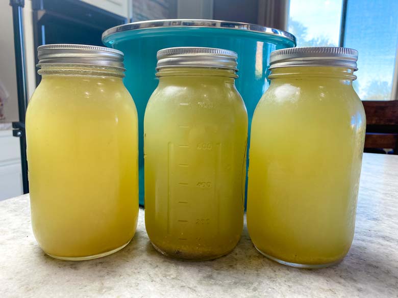 turkey stock in mason jars