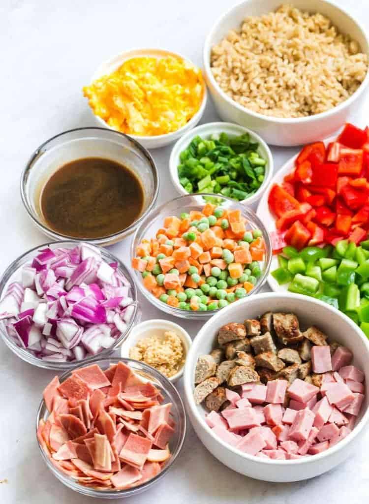 ingredients to make fried rice