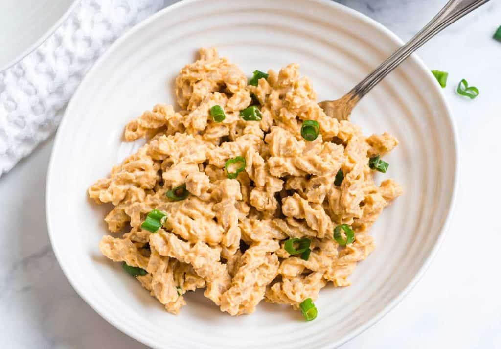 bowl of buffalo chicken pasta