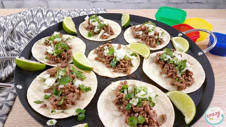 image of carne asada street tacos made with leftover carne asada