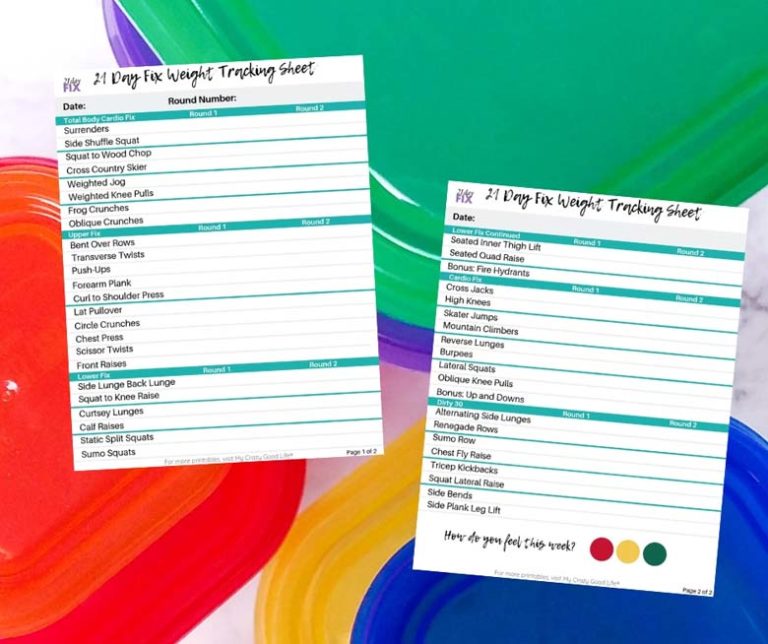 21 Day Fix Weight Tracker Printable