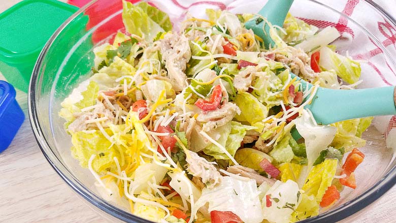 salad with crack chicken