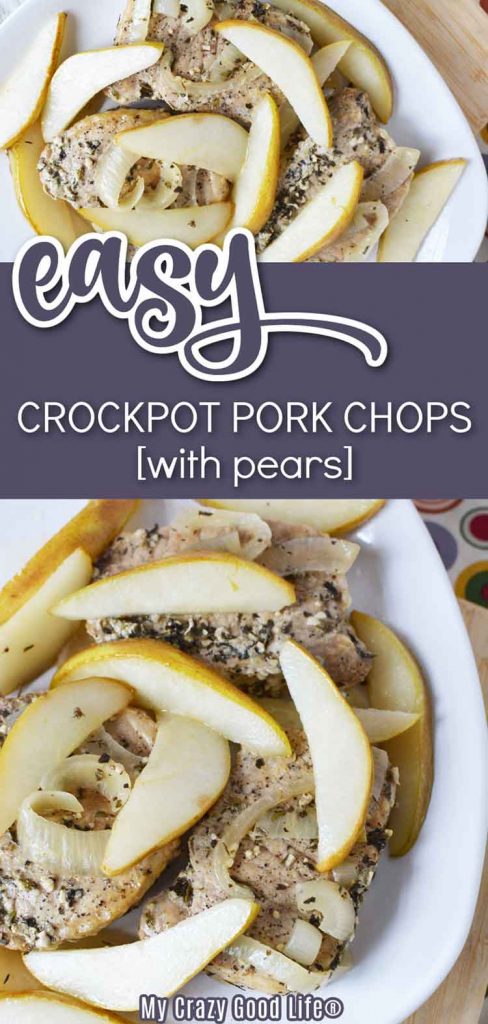 Easy Crockpot Pork Chops with Pears pin