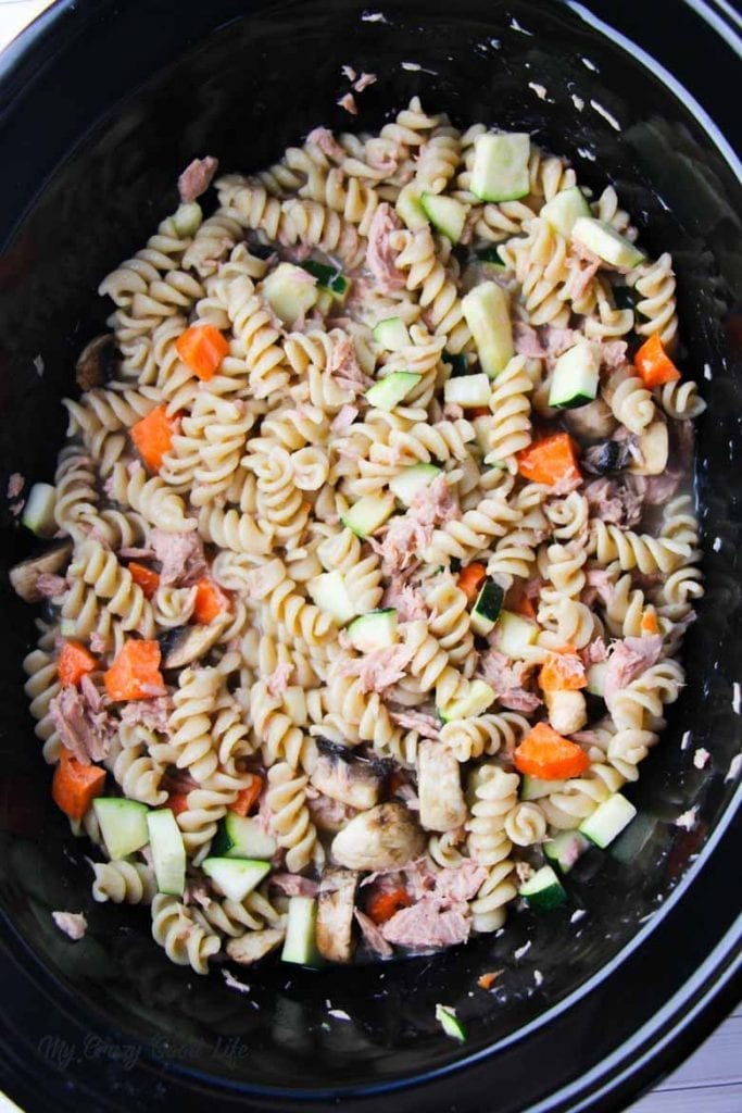 healthy tuna casserole in the crockpot