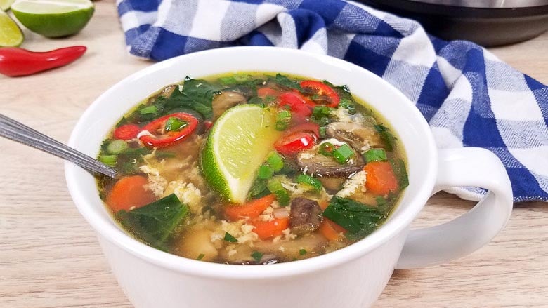 Egg Drop Soup in a white bowl