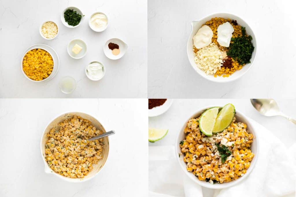 Healthy Elote Dip collage