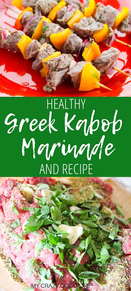 This Greek Kabob marinade is delicious, healthy, and family approved. We love this healthy beef kabob recipe year round. Greek Kabobs | Healthy Beef Kabob Recipe | Beef Kabob Grill Recipe | Grilled Kabob #21DayFix #beachbody #2BMindset #healthyrecipes #21dfx #veggiesmost #beachbodyrecipes #healthydinners #recipes