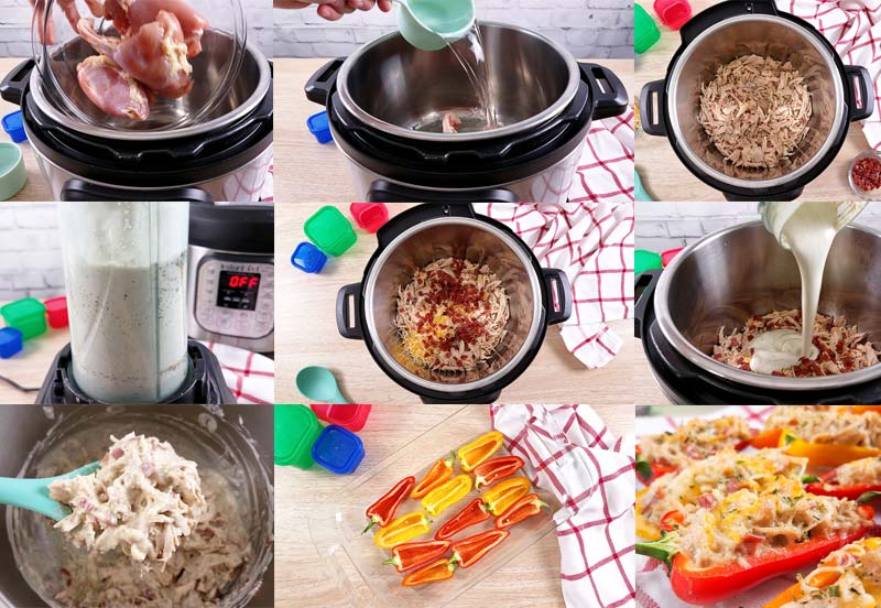 in process collage of how to make crack chicken