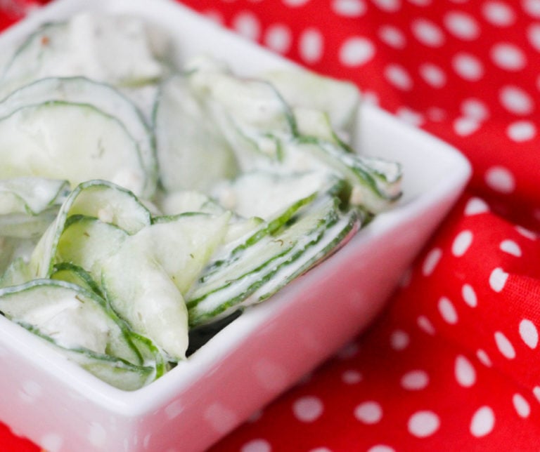 Healthy and Creamy Cucumber Salad