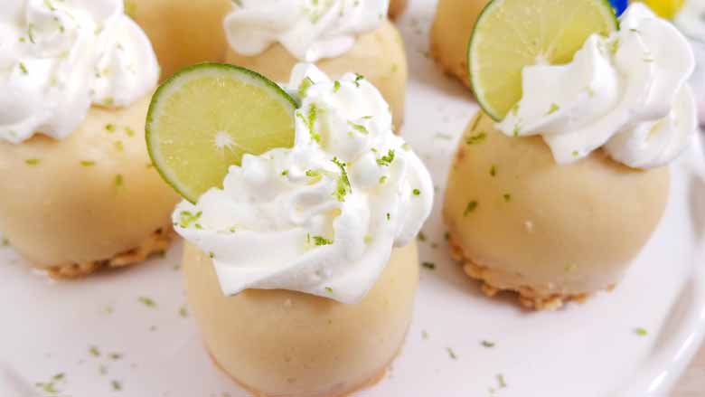 close up of finished key lime bites