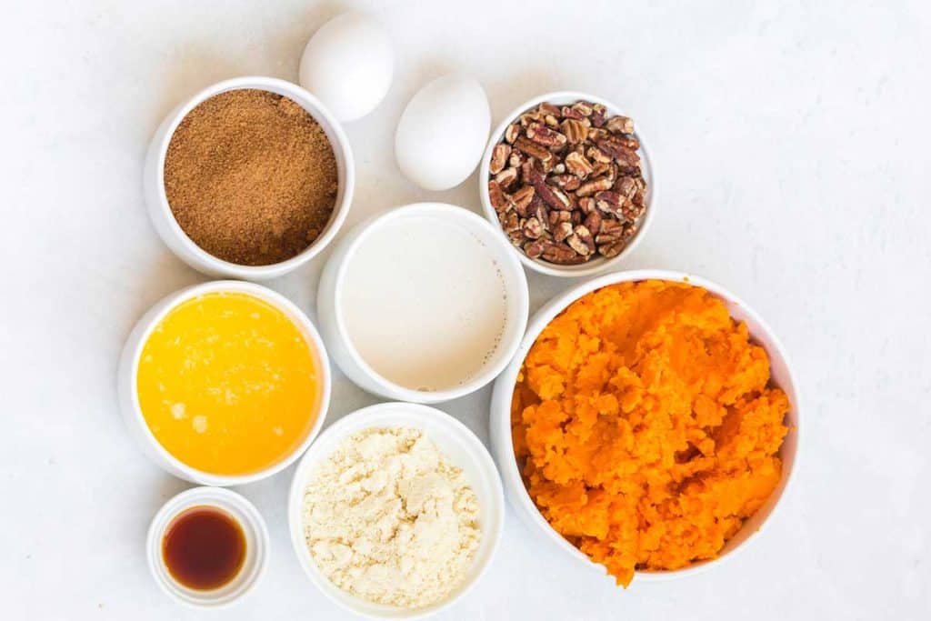 ingredients needed to make Healthy Sweet Potato Casserole