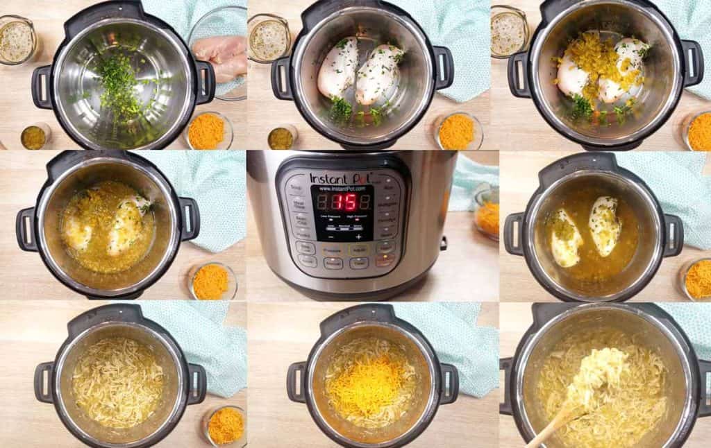 collage showing how to make this recipe in the instant pot