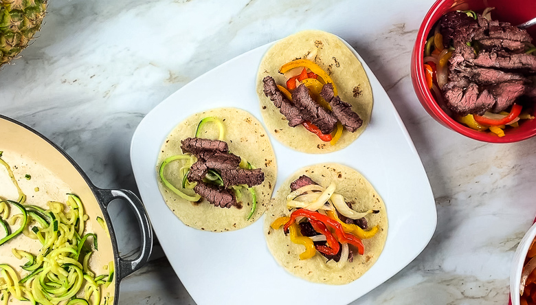 steak fajitas served three ways