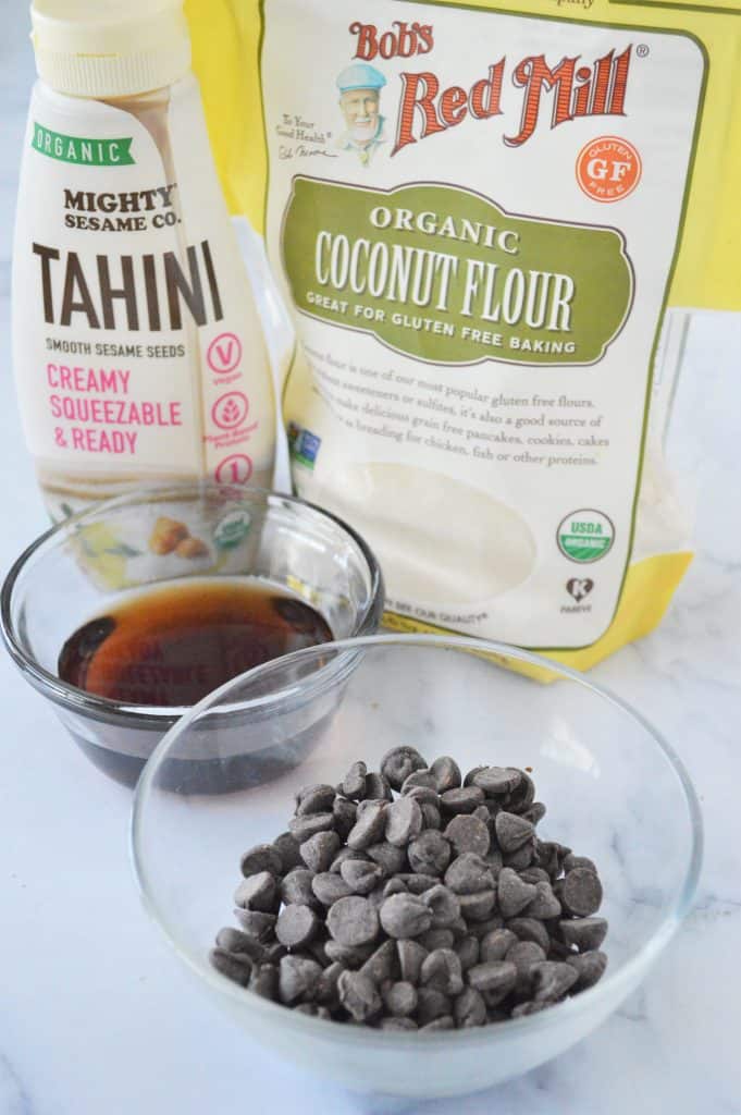 No Bake Tahini Chocolate Chip Ball ingredients