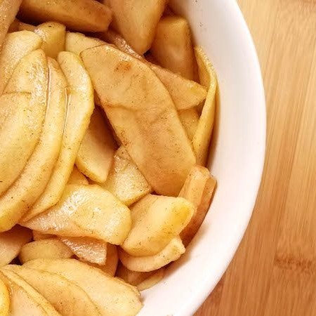 spiced apples in a small dish for serving.