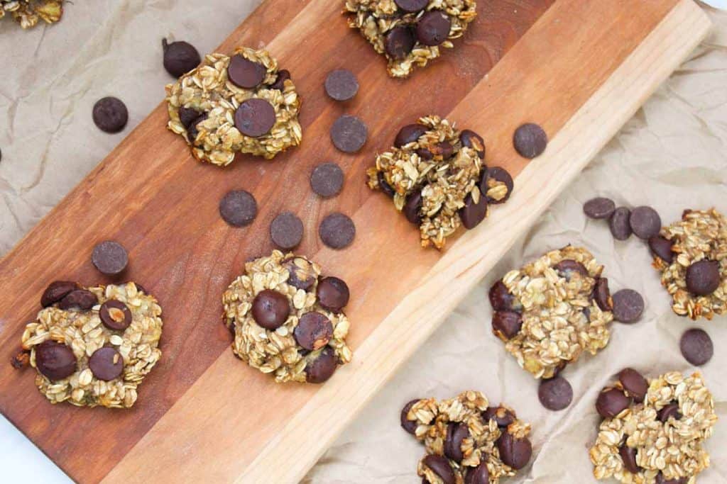 aerial view of Banana Oatmeal Chocolate Chip Cookies