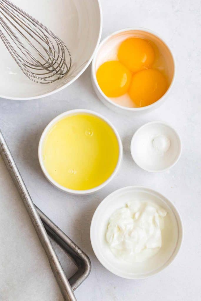 ingredients to make Low Carb Cloud Bread with Greek Yogurt