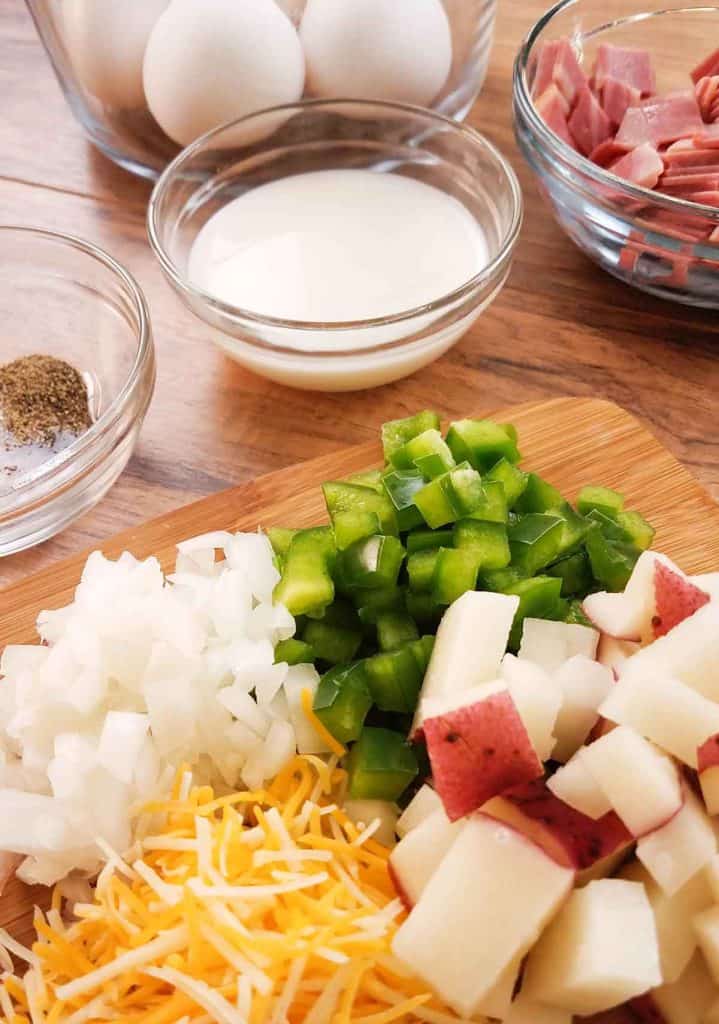 ingredients needed to make Instant Pot Frittata Recipe in Ramekins