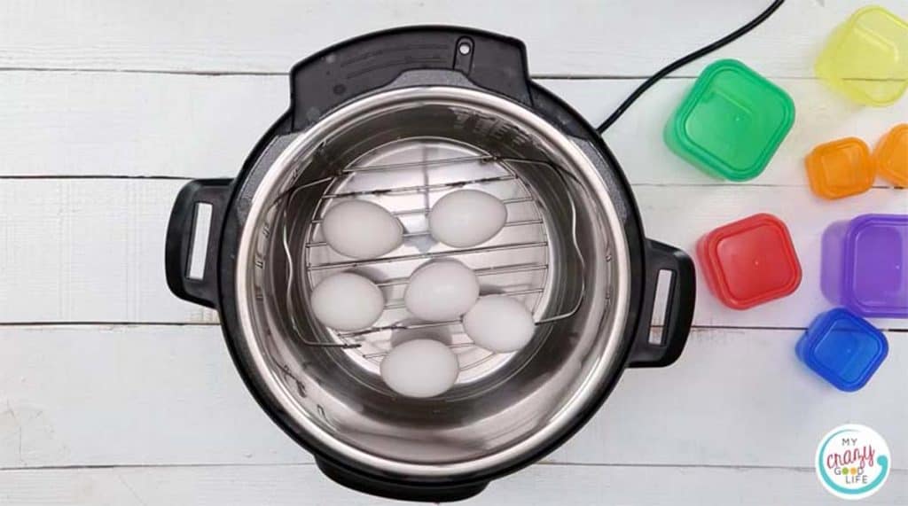 eggs inside an instant pot for hard boiling