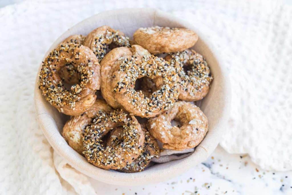 image of bowl of homemade bagels