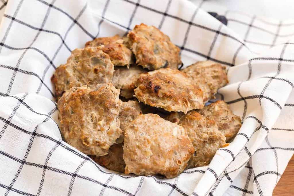 basket with Homemade Turkey Sausage