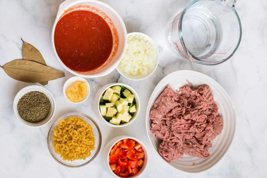 ingredients needed to make Instant Pot Turkey Goulash Recipe