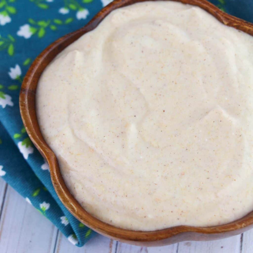 Pumpkin Pie Wonder Whip in a wooden bowl