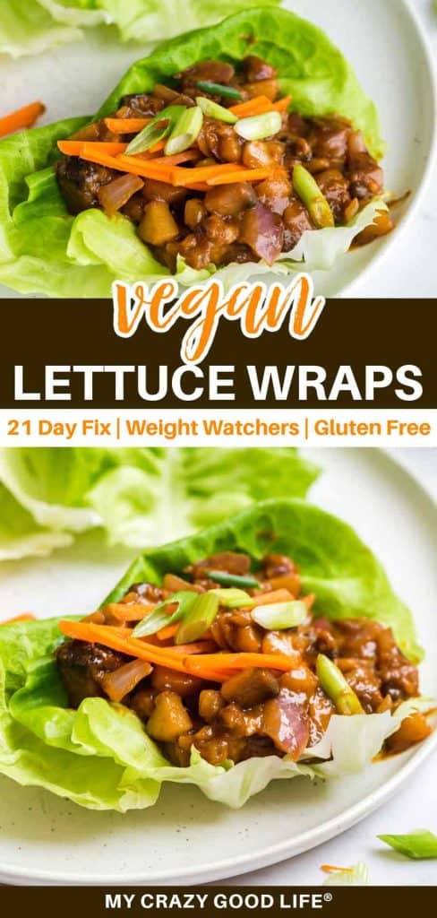 images and text of Vegan Lettuce Wraps for pinterest