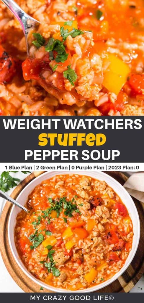 images and text of weight watchers stuffed pepper soup for pinterest