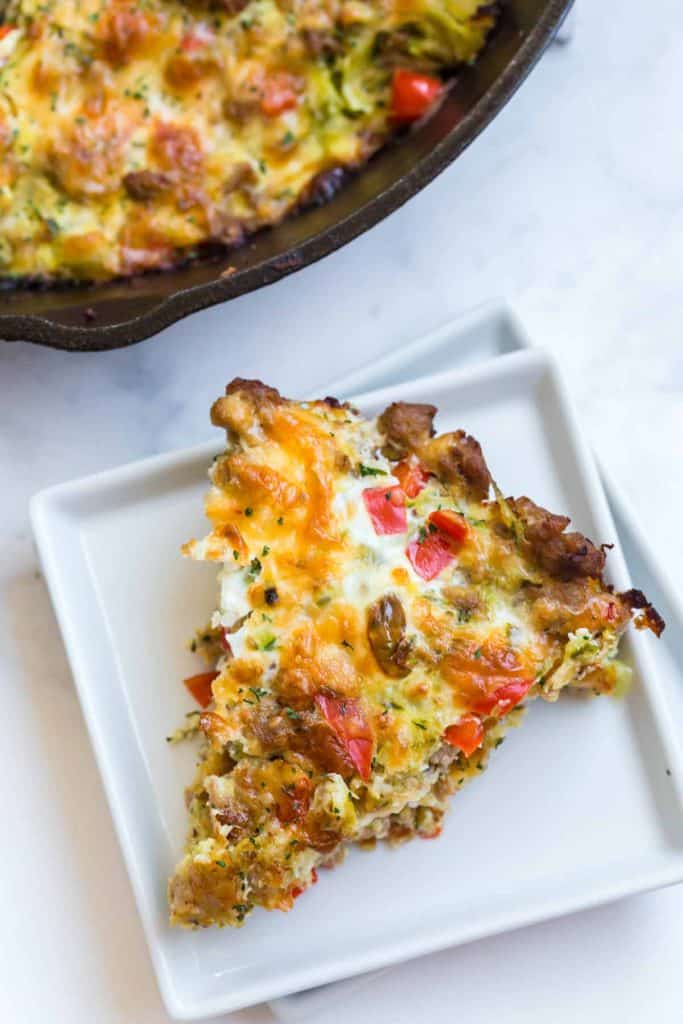 slice of zucchini casserole