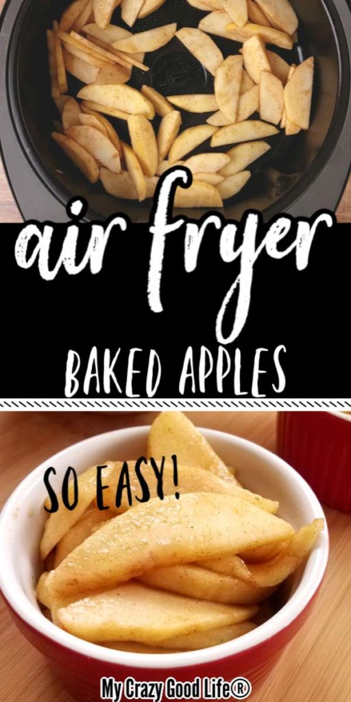 Air fried apple collage with text for Pinterest