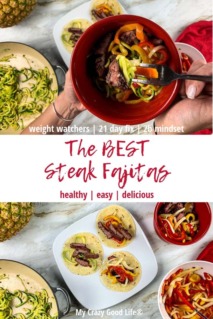 image with text of steak fajitas