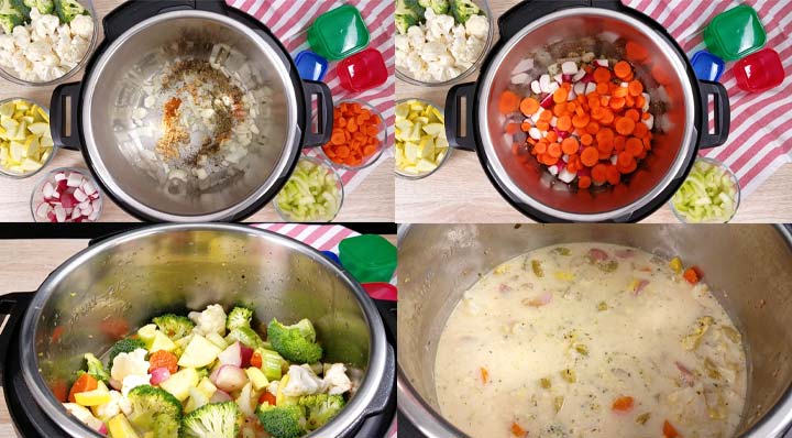 step by step pictures for how to cook this creamy vegetable soup