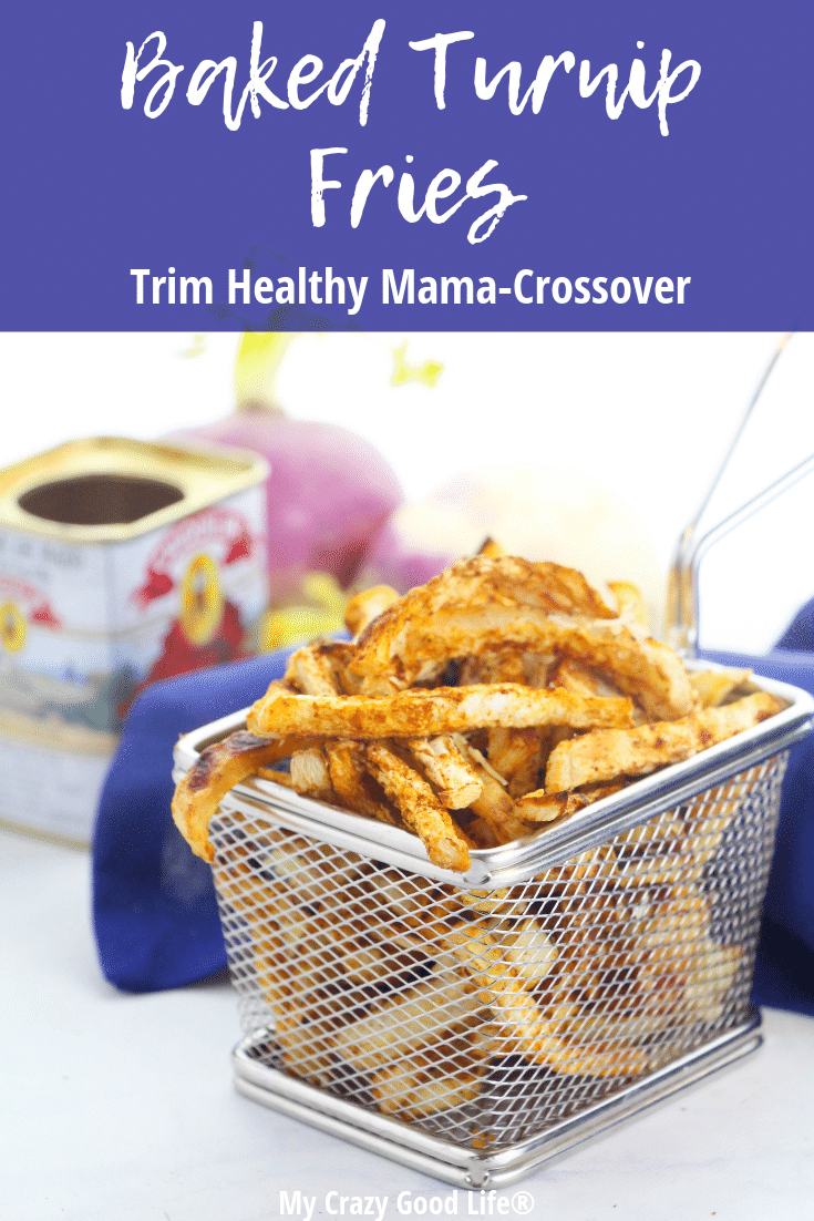 Turnip fries in a metal basket